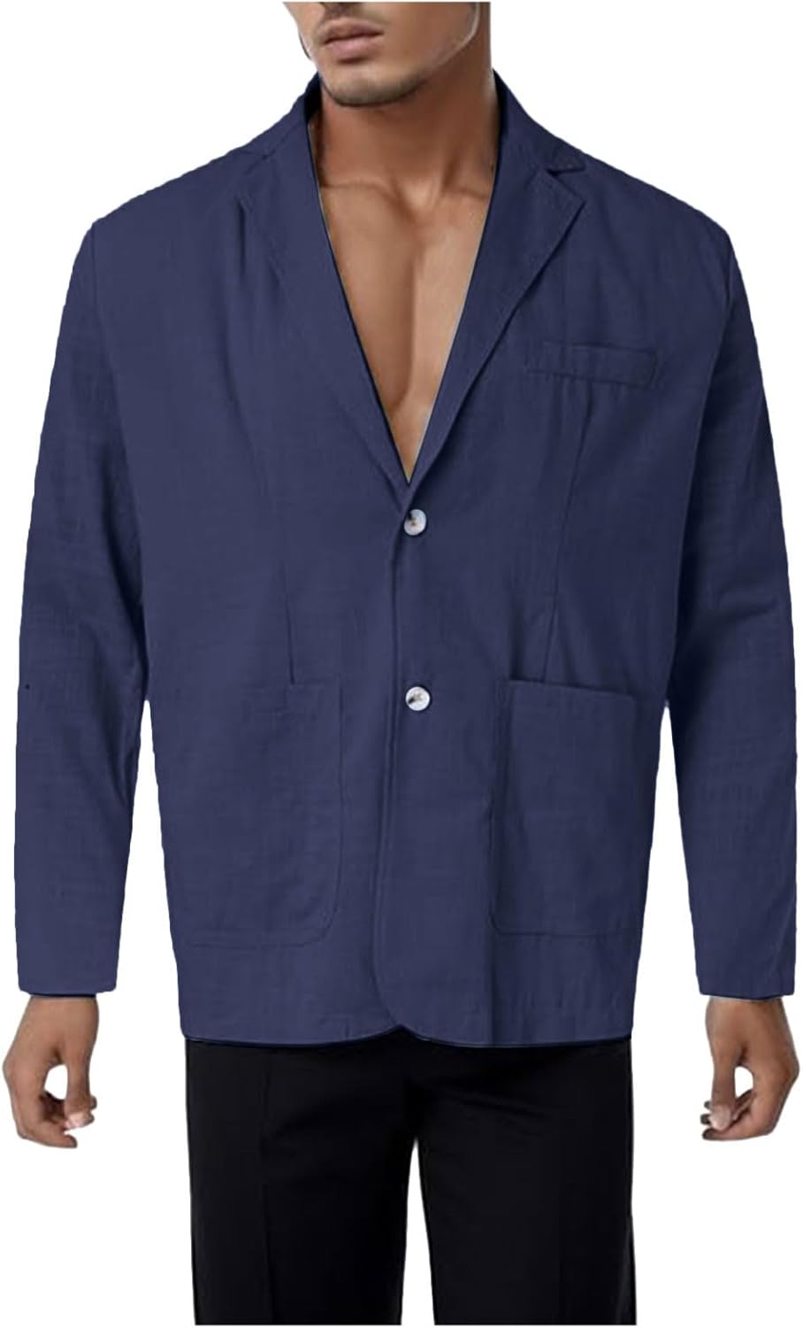 Leinen Blazer Herren, Sakko Herren Regular Fit, Blazer Herren Sportlich, Leinen Sakko Mit DREI Knöpf