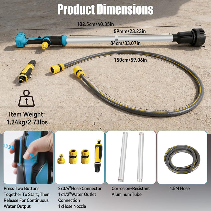 Kabellose Stick-Wassertransferpumpe, kompatibel mit Makita 18 V Akku, 950 GPH Tragbare Tauchpumpe fü