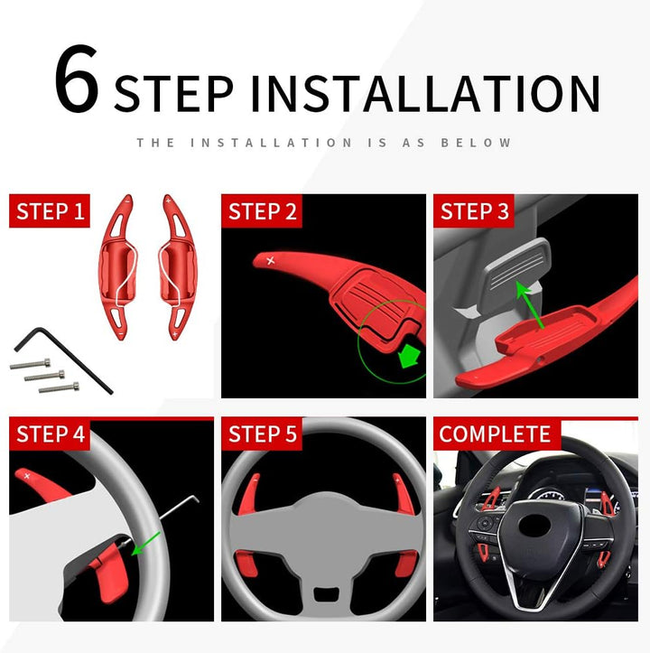 HIBEYO 1 Paar Auto Extensions Alloy Lenkräder Schaltwippen für Toyota Camry Corolla 2018 2019 2020 2