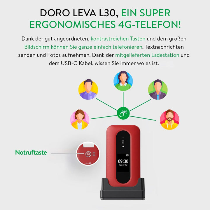 Doro Leva L30 / Rot & Weiss