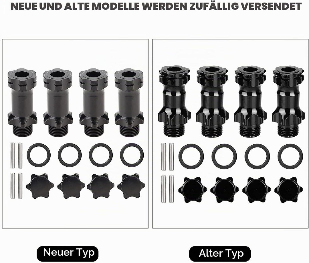 4 Stück RC Auto Sechskantnabe Verlängerungsadapter, 17mm Sechskant Radverlängerungsadapter Sechskant