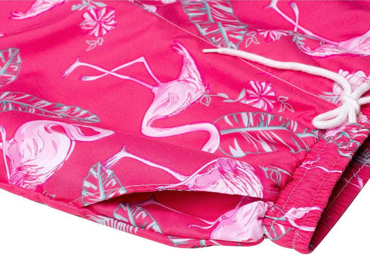 J.VER Herren Hawaiihemd Kurzarm Party Hemd Casual Flamingo Floral Strandhemd Bügelfrei Button Down K