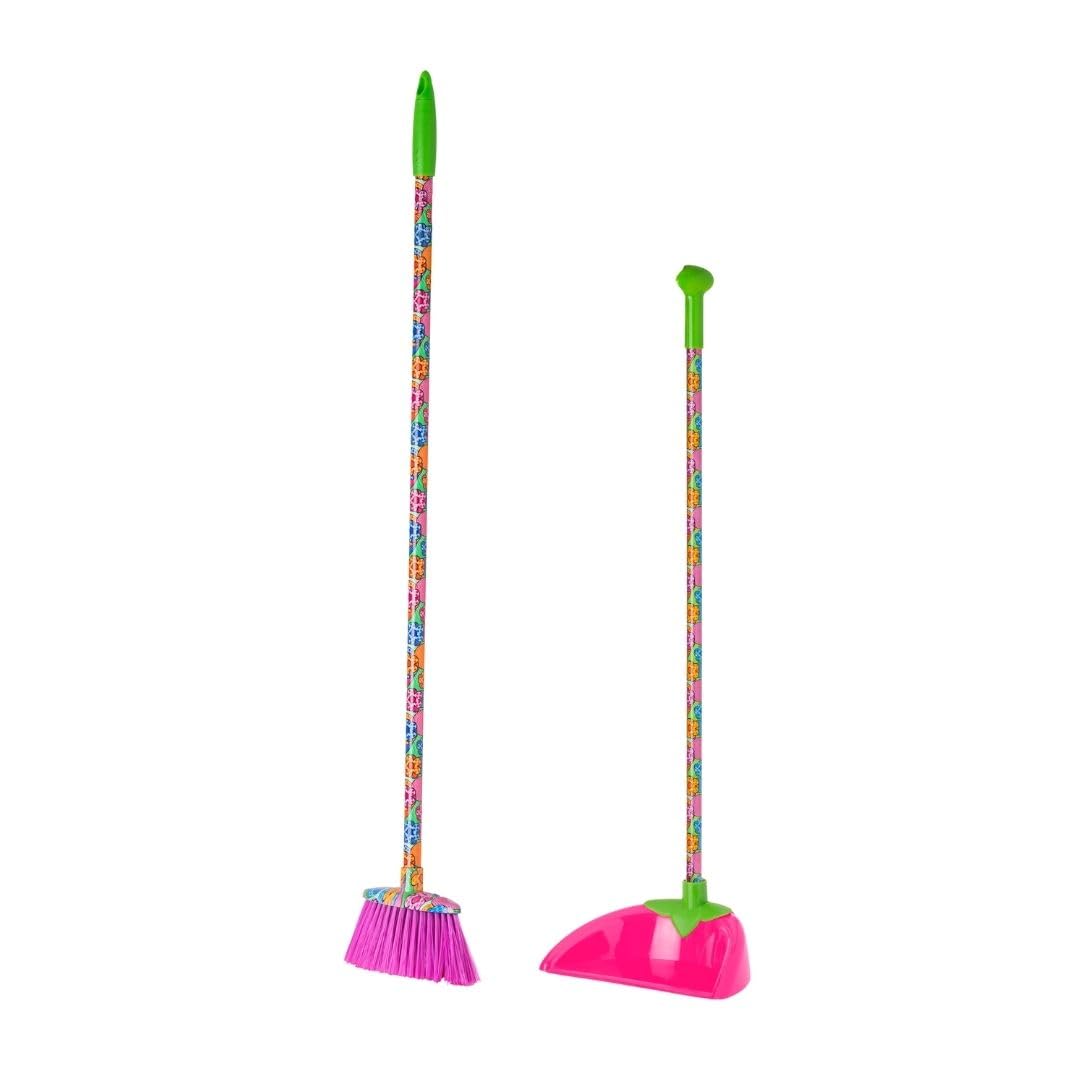 VIGAR – Reinigungsset für Kinder – Besen und Kehrschaufel – 22 x 16 x 96 cm – Modell Lolaflor – Set