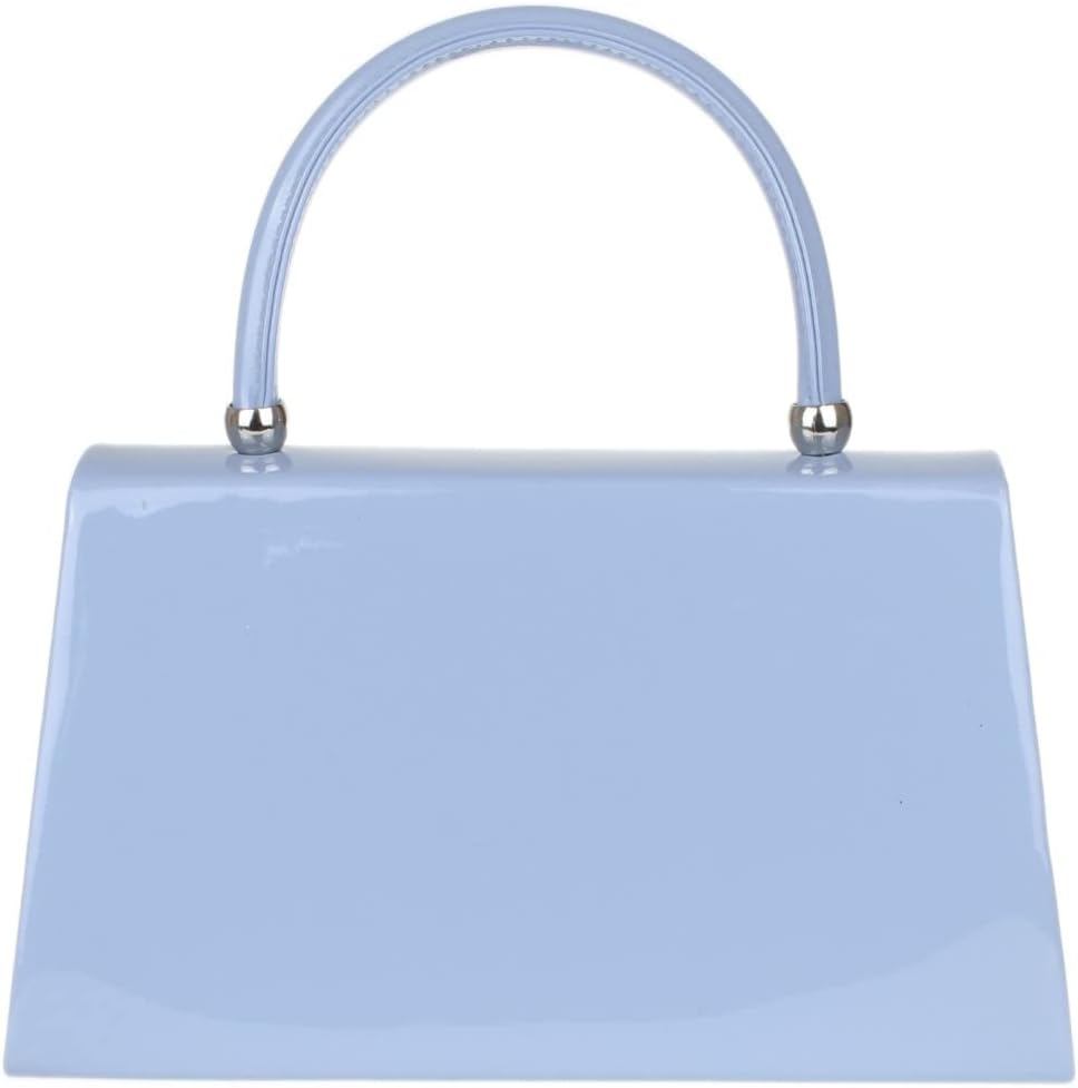 Girly Handbags Lack-Clutch-Tasche, Handtasche, kleines Hartschalenetui für Damen Baby Blau, Baby Bla