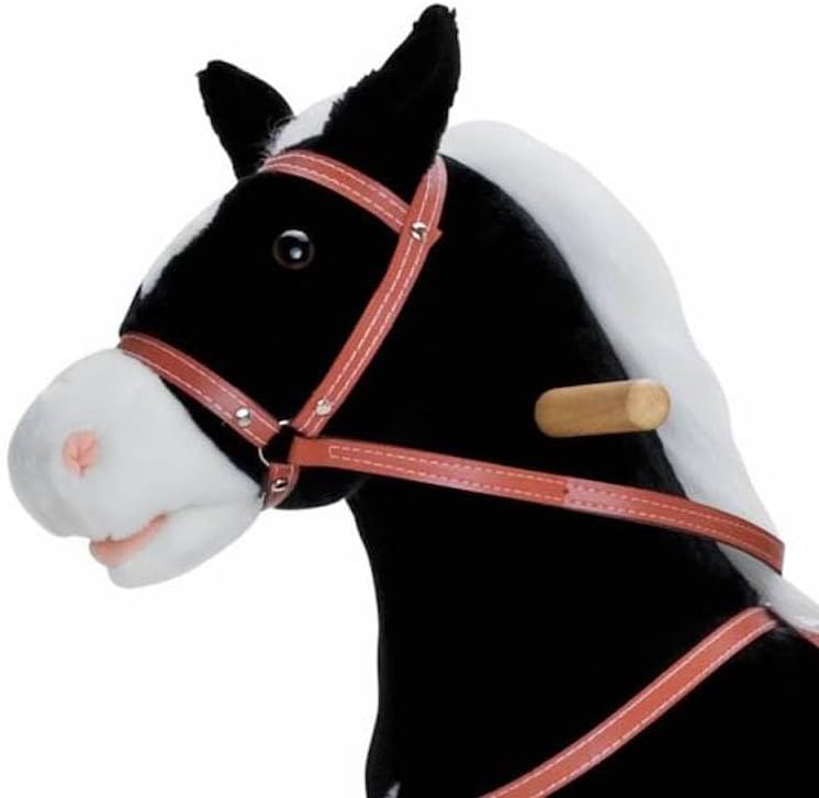 Sweety-Toys 90273 Schaukelpferd Blacky mit 2 Sounds -bewegliches Maul und Schwanz