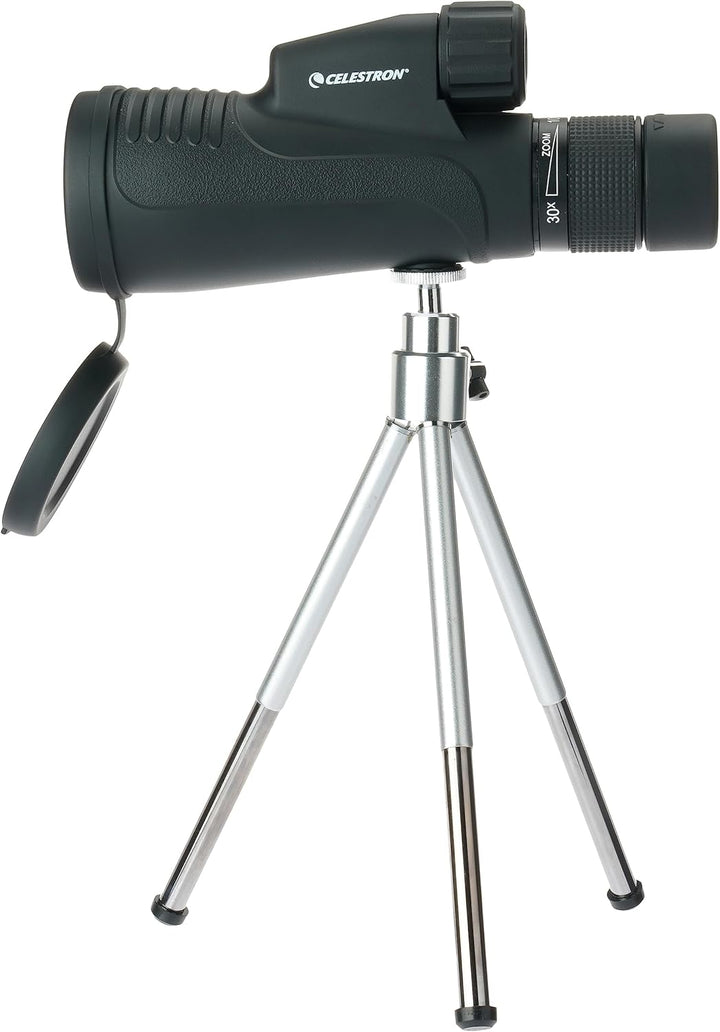 Celestron 72373 Outland X 10-30x50mm Waterproof Monocular with Tripod, Cleaning Cloth, Eyepiece Cove