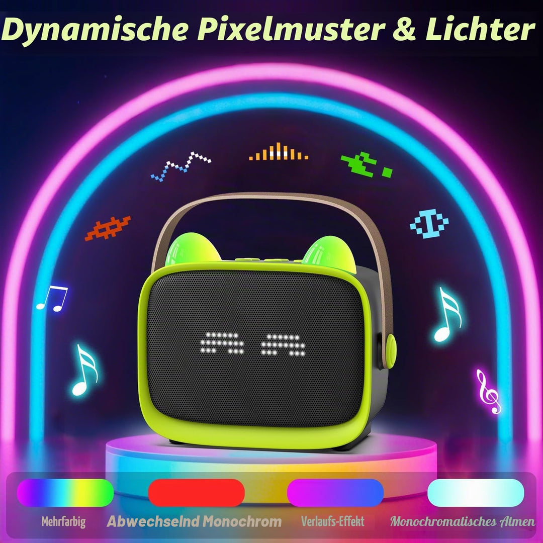 Karaoke Maschine mit 2 Karaoke Mikrofonen Kinder: Mini Karaoke Maschine Geschenk Mädchen mit Mikrofo
