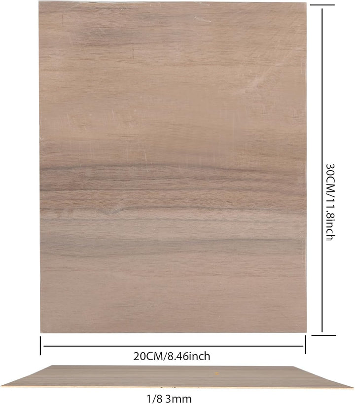 Sperrholzplatte 3mm A4, Lasergravur Rohlinge Holz, 4 Stück Unbehandeltes Holz für Lasergravur, CNC-S