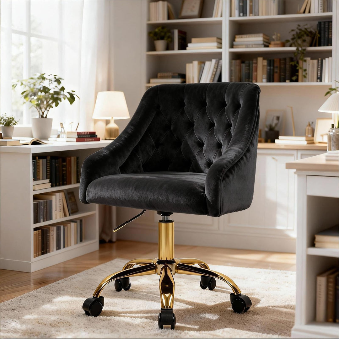 Fiximaster Homeoffice Bürostuhl aus Samt, ergonomischer Schreibtischstuhl höhenverstellbar, Drehstuh