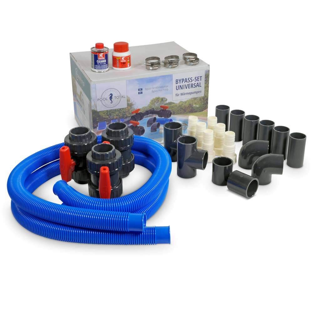 POOL Total | Bypass-Set für Wärmepumpe Solaranlage Solarheizung 19-teilig | Universal Bypass für Poo