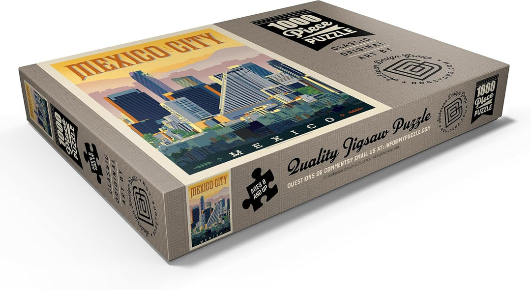 Mexiko: Mexiko-Stadt, Vintage Poster - Premium 1000 Teile Puzzle - MyPuzzle Sonderkollektion von And
