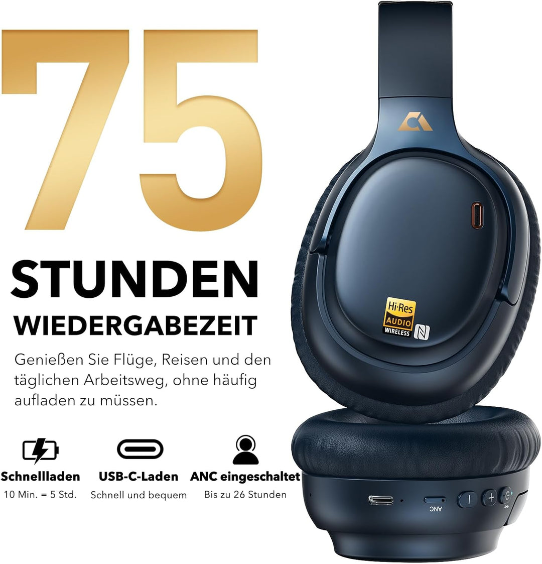 1Mii E700 Kabellose Bluetooth Over-Ear-Kopfhörer mit Active Noise Cancelling, Hi-Res Audio LDAC/aptX