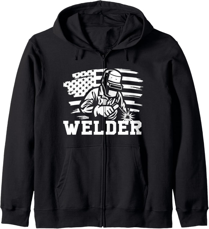 Amerikanische Flagge Handwerk Schweissfachingenieur Schweisser Kapuzenjacke