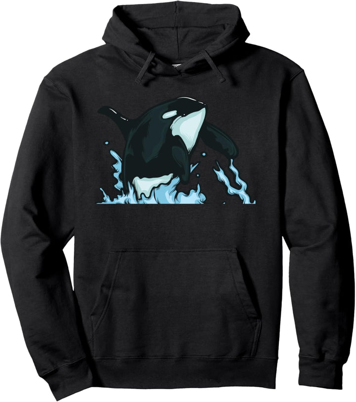 Jumping Killer Wal Geschenk Orca Pullover Hoodie