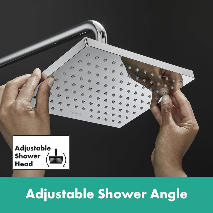 hansgrohe Vernis Shape - Kopfbrause, eckige Duschbrause (230 x 170 mm), Regendusche mit 1 Strahlart