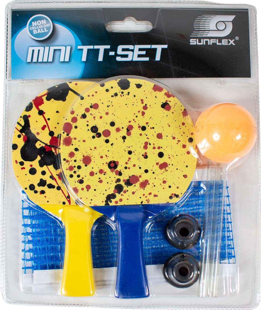 Sunflex Erwachsene Tischtennis-Set mini Mini, Mehrfarbig, M, 20104