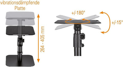 mywall Tischhalterung HS31L Universelle Lautsprecher Tischhalterung, Neigbar +/-15° mit Einer Belast