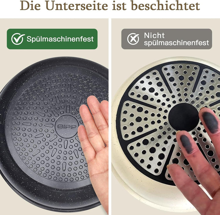 GiPP Pfannen set Topfset mit Abnehmbarer Griff, 15-Teilig pfanne induktion mit Keramik Antihaft Besc