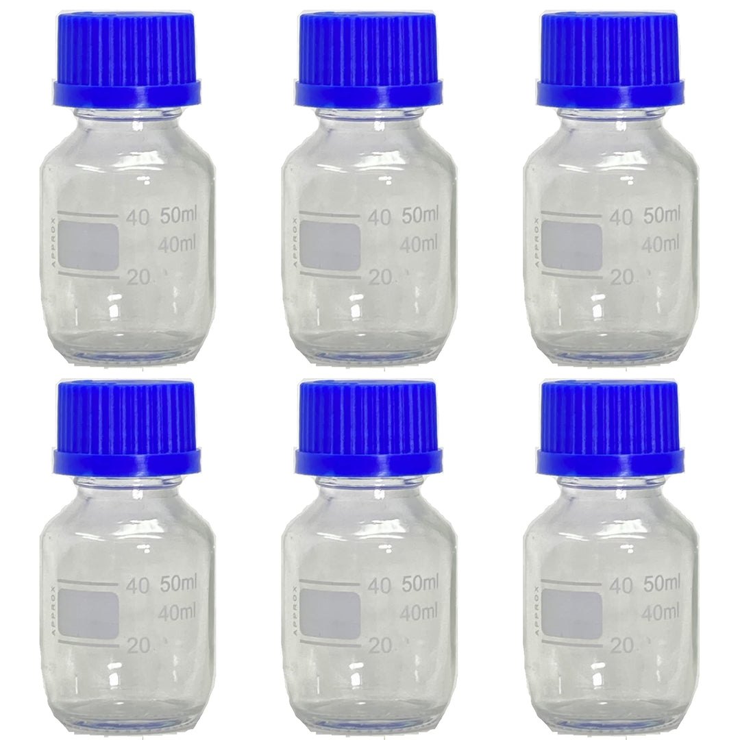 Karter Scientific Glasflaschen mit GL45-Schraubverschluss, Borosilikat, 50 ml, 6 Stück 50ML Pack Of