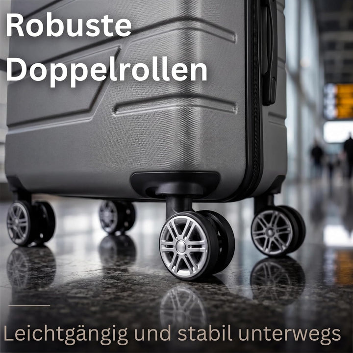 NOWI Hartschalenkoffer XL Gross - 100L Volumen - 158cm Gurtmass - 8 Rollen 360° drehbar - Leichter K