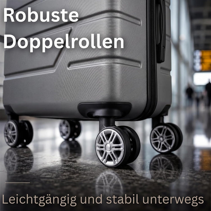 NOWI Bergamo Reisekoffer - Wasserabweisend, 8 Rollen 360° Drehbar, Teleskopgestänge, Voll gefütterte