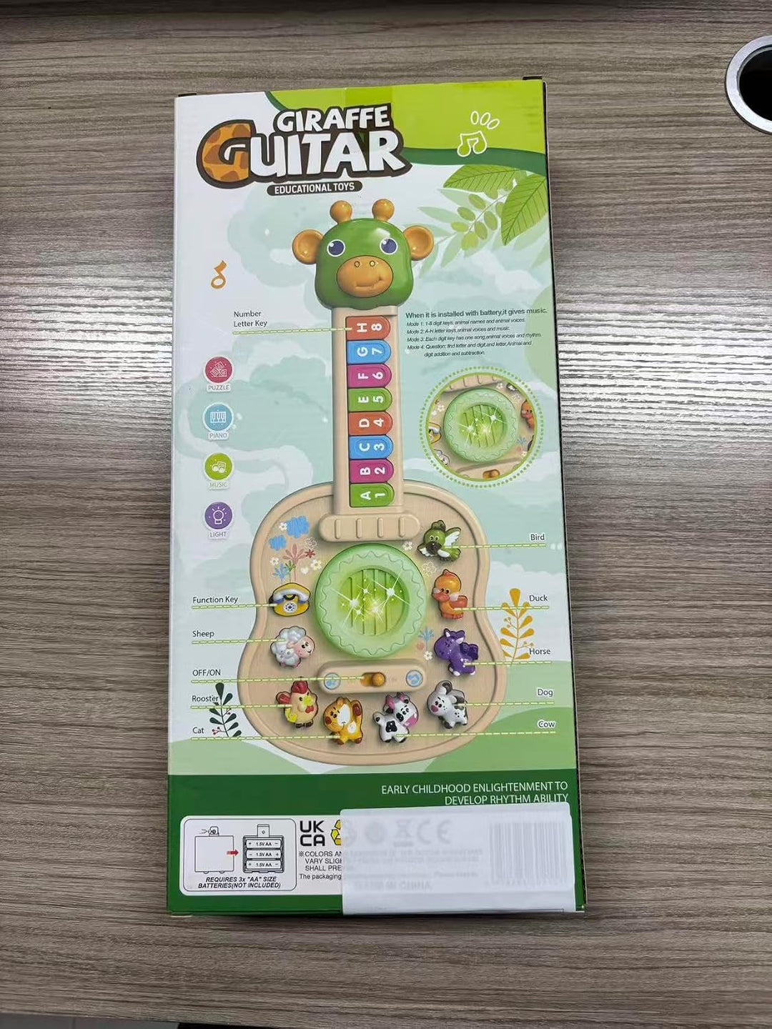 Kinder Gitarre als Spielzeug ab 1 Jahr Junge,Baby Musikspielzeug mit Licht und Sound,Musikinstrument