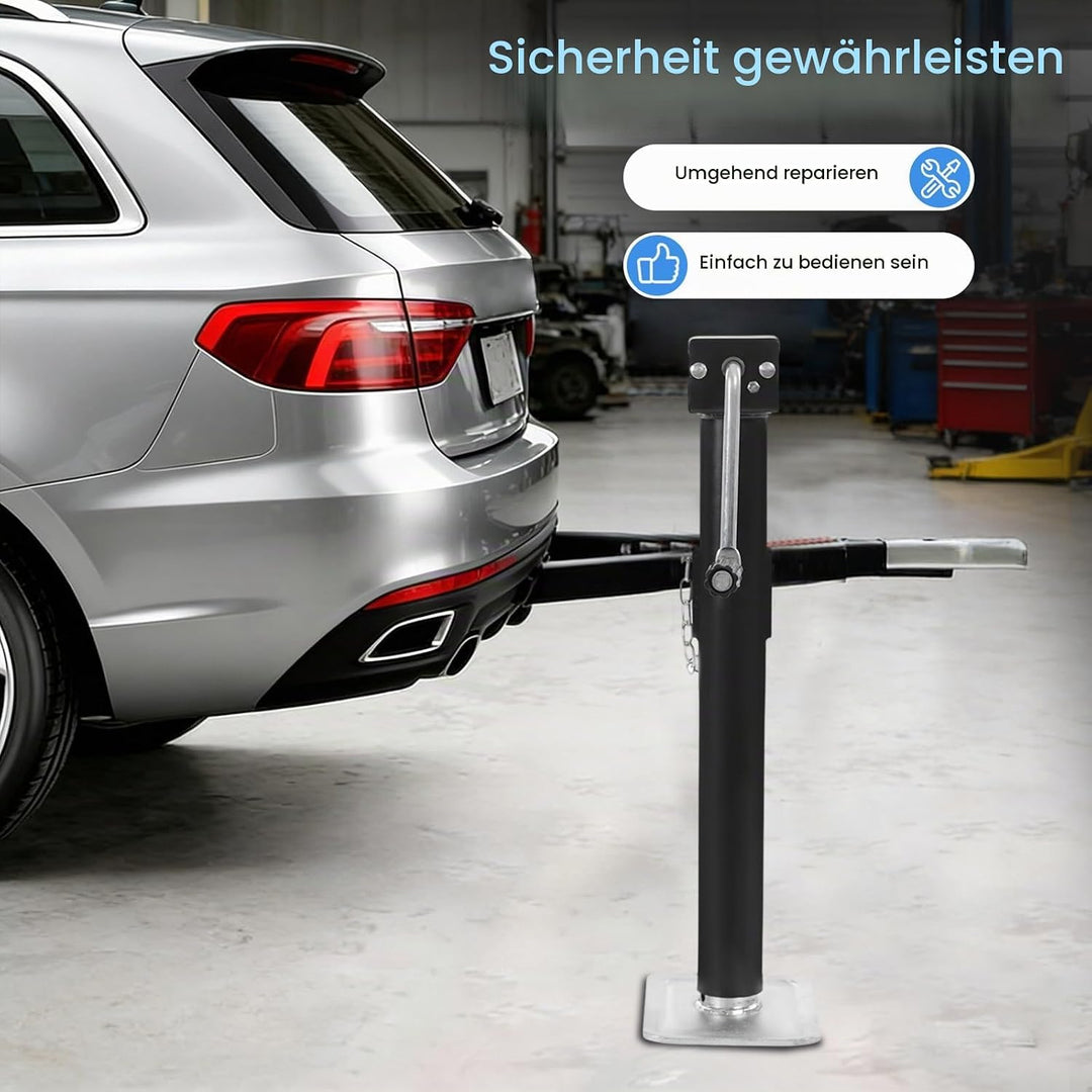 Anhängerstützen Höhenverstellbar, 380 mm Anhänger Stützen bis 5000lbs, Stützlast Ausdrehstütze Kurbe
