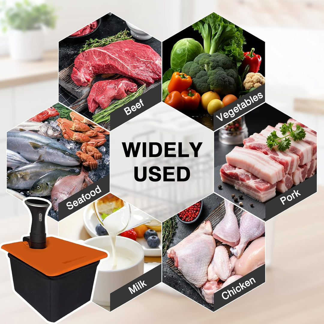Sous Vide Behälter 12L, Sous Vide Container mit Silikonhülle & Rack für Meisten Sous Vide Garer, Mul