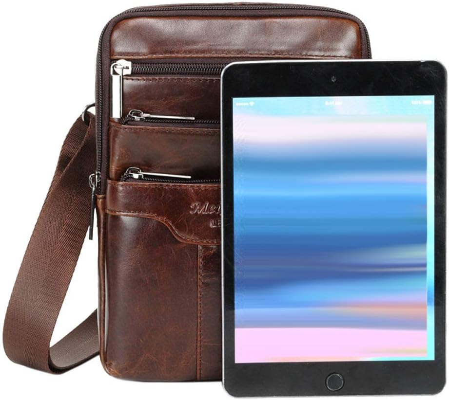 Leder Business Messenger Bag Schulter Handtasche für Männer Reisen Outdoor Umhängetaschen Aktentasch