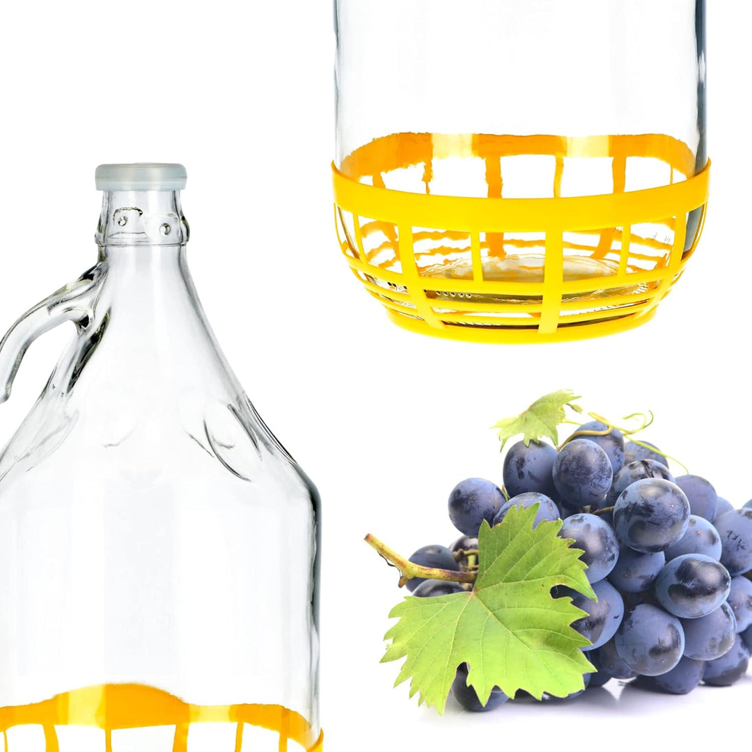 KADAX Weinballon 5L, Glasballon für Wein 2 stück, Weinfass aus glas, Gärballon, Fass für Wein aus Gl
