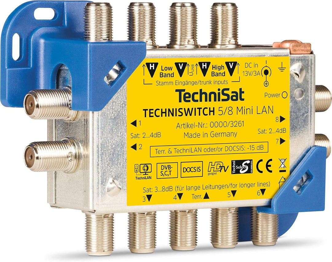 TechniSat TECHNISWITCH 5/8 MINI LAN, Multischalter / Satverteiler inkl. LAN für 8 Teilnehmer, 100m E