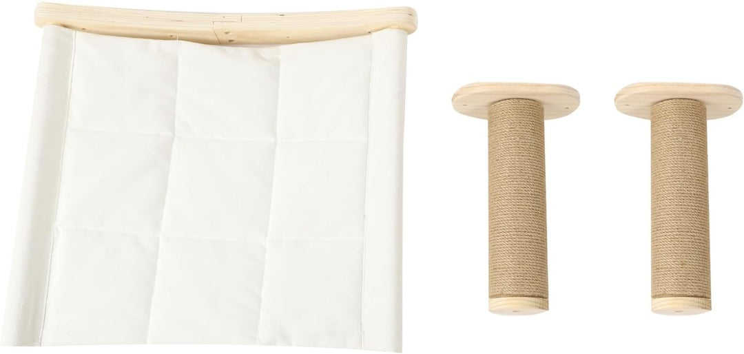 Kletterwand Katzen 3er-Set 2 Katzentreppen und Katzenhängematte Wand Katzenmöbel mit Schlafplatz für