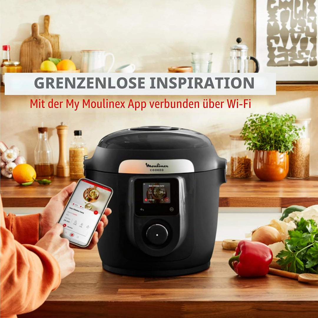 Moulinex Cookeo Wi-Fi 10-in-1 Multicooker 10-in-1 Multicooker 10 Kochmodi Druckkochen, detaillierte