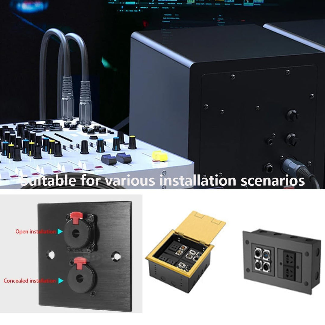 PENGLIN 50CM TS Panel Mount Audio Verlängerungskabel, D-Typ 6.35mm Buchse auf TS Mono Stecker Für Mi
