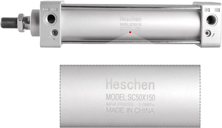 Heschen Pneumatischer Standard-Luftdruckzylinder, SC 50-150, PT1/4 Anschluss, 50mm Bohrung, 150mm Hu
