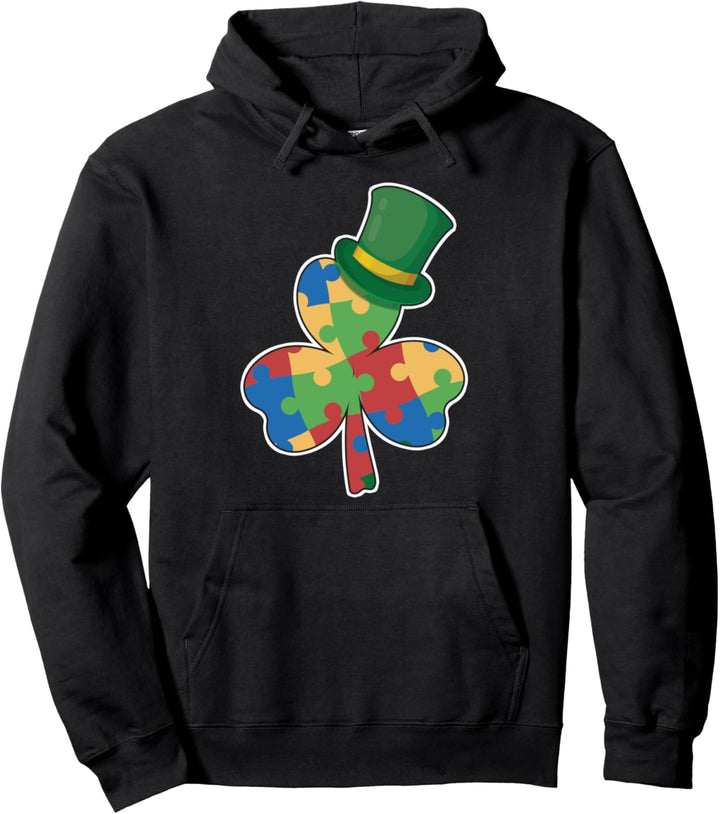 St Patrick's Glücksklee Puzzle mit dreiblättrigem Kleeblatt Pullover Hoodie