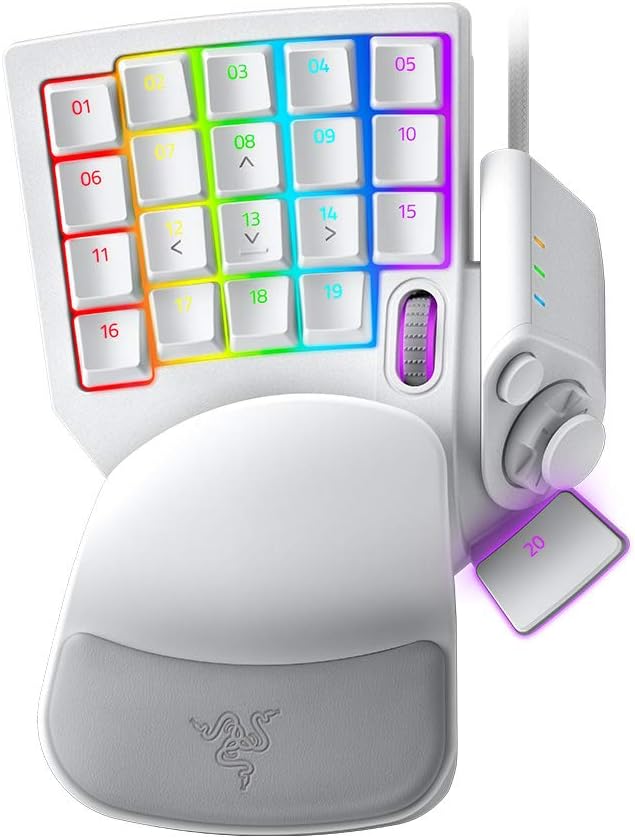 Razer Tartarus Pro Mercury - Gaming Keypad (Gamepad mit analog-optischen Tasten, 32 programmierbare