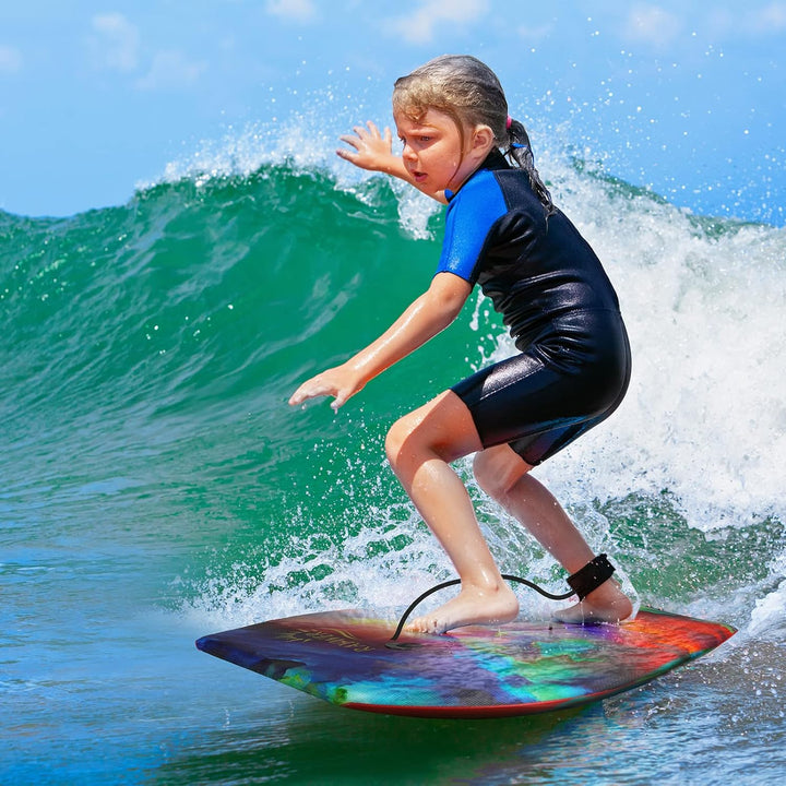 Leichtes Bodyboard mit EPS-Kern, glatter HDPE-Unterseite, Leine und verstellbarem Handgelenkseil, to
