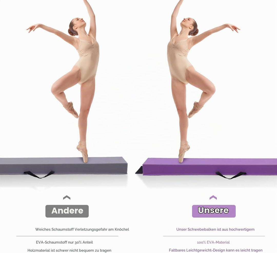 schwebebalken Kinder Schwebebalken klappbar Balken Gymnastik 270cm PU Leder schwebebalken für zuhaus