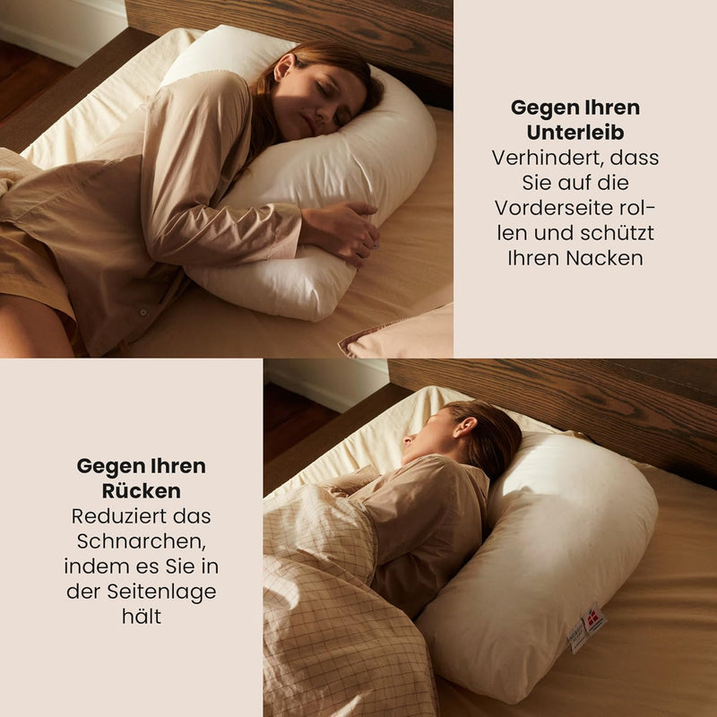 FOSSFLAKES Nordic Sleep by Seitenschläfer Kissen - Seitenschläferkissen für Komfort und Zusätzliche