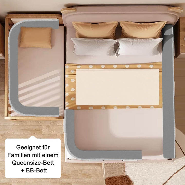 YRHome 180cm Bettgitter Bettschutzgitter Rausfallschutz für Kinder Höhenverstellbar DIY Verformbar B