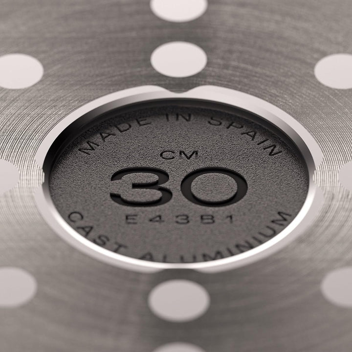 Valira 4648/25 Wokpfanne 30 cm Aluminiumguss Made in Spain, geeignet für die Induktion, Schwarz/Silb