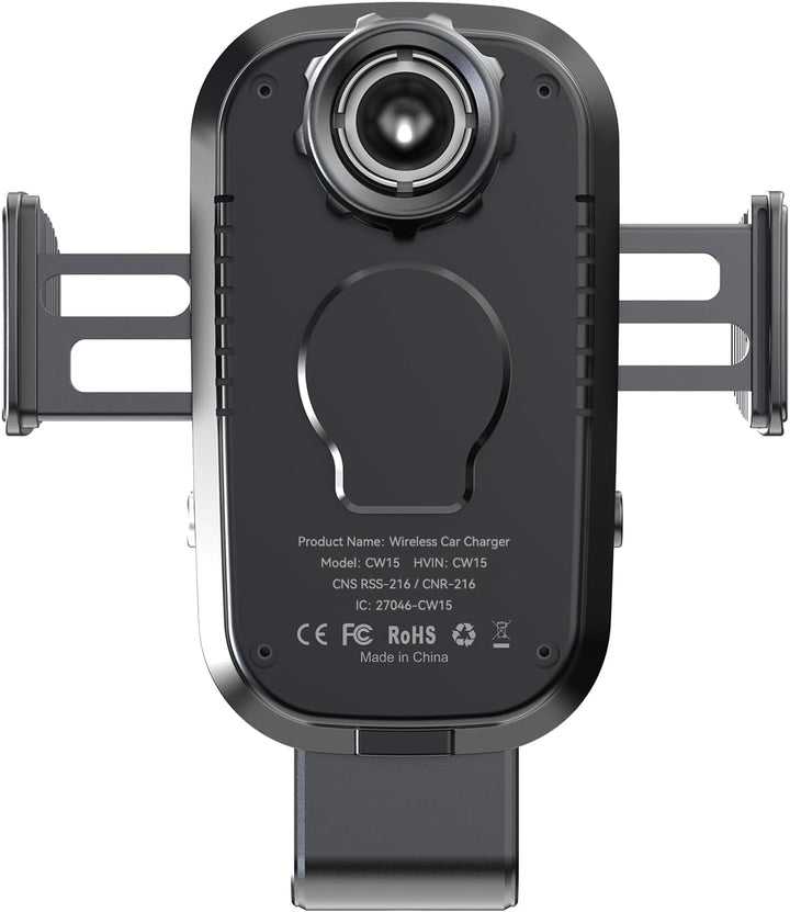 Auckly Handyhalterung Auto mit Ladefunktion, 【60W PD+QC+Sauger+Clip】 Qi 15W Fast Wireless Charger Au