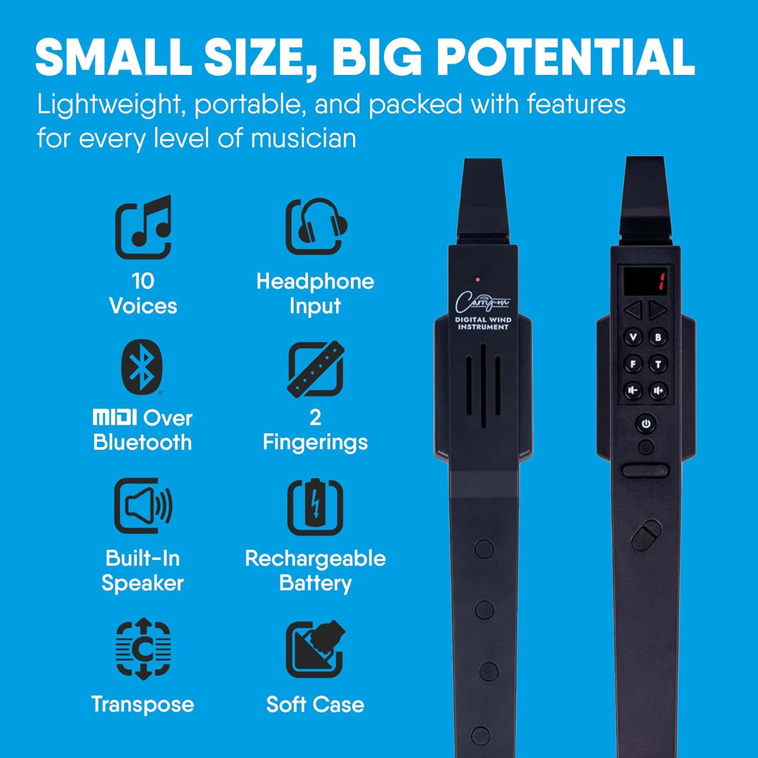 Carry-on by Blackstar Digitales Blasinstrument Schwarz - 10 Stimmen, integrierter, wiederaufladbarer