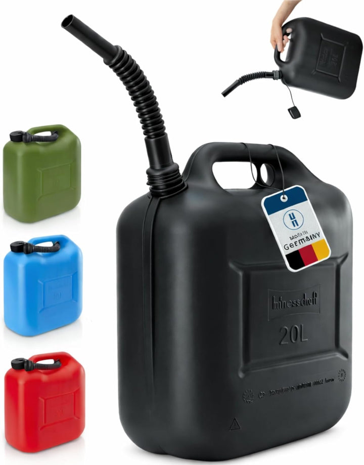 hünersdorff Kraftstoff-Kanister STANDARD 20l für Benzin, Diesel und andere Gefahrgüter, UN-Zulassung