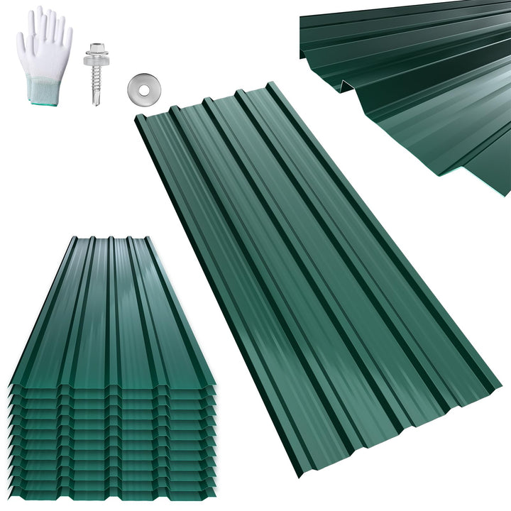 12 Stück Profilblech Trapezblech 129,5x45 cm = 7 m² Verzinkt Wellplatten, Dachblech Verzinkter Stahl