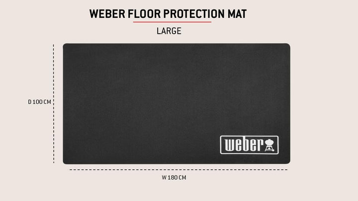 Weber 18280 Grillmatte 180x100 cm, Schwarz Single