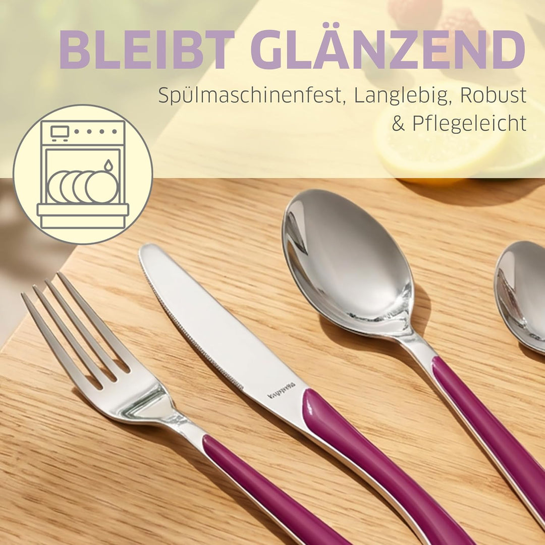 Kuppels Prisma Besteck Set für 6 Personen aus Edelstahl poliert | Besteckset 24-teilig | Hochwertige