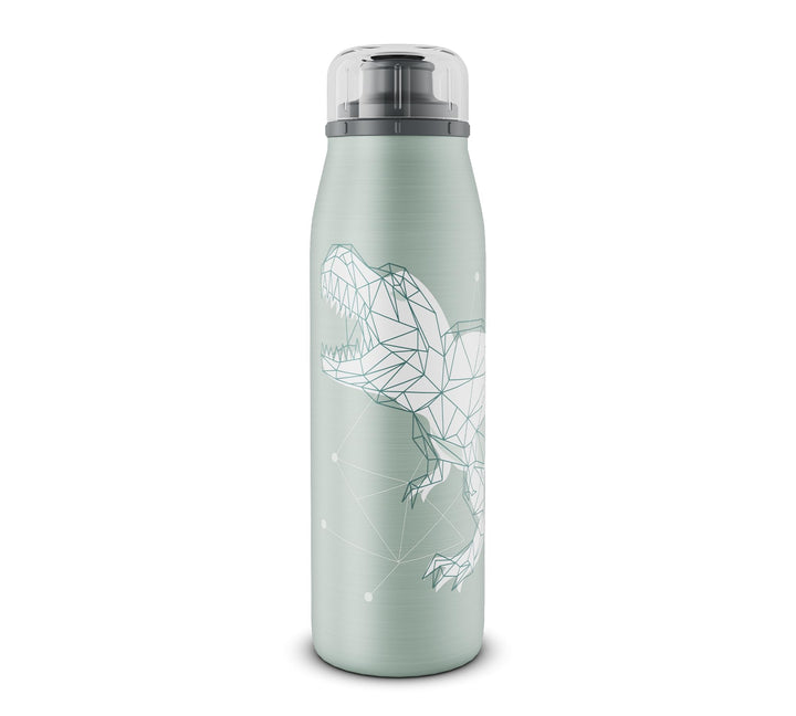 alfi KIDS ISO BOTTLE 500ml, Dinos, Isoliertrinkflasche Kinder Edelstahl, absolut dicht mit Drehversc