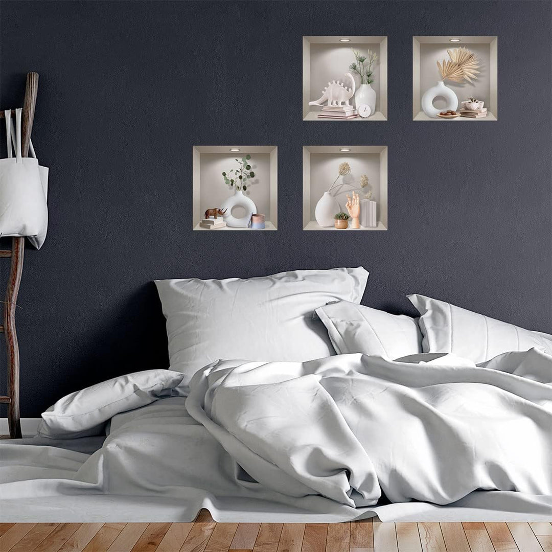 3D-Aufkleber selbstklebend, 3D-Effekt, dekoratives Design – Wandaufkleber für Schlafzimmer Erwachsen